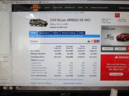 Nissan Armada LE Premium 4WD Sunroof 20 inch wheels like new clean car fax, image 77