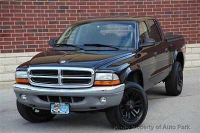 03 dodge dakota slt quad cab 4wd mb motoring tko black wheels new tires clean