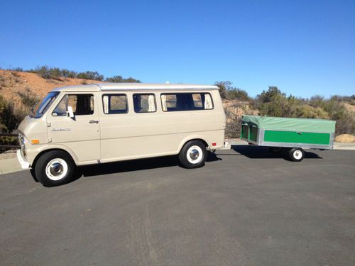 1969 ford econoline e200 pop-top camper &amp; heilite camper trailer