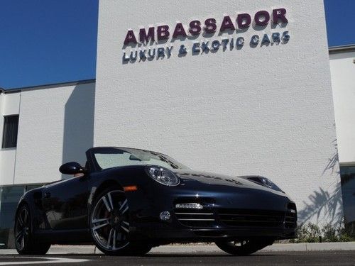 Garage kept 1 owner twin turbo pdk porsche cab rare midnight blue on natural 7k