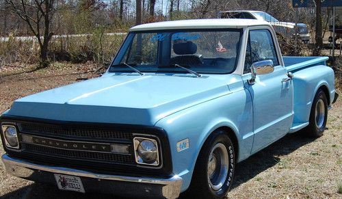 1969 c10 stepside lowrider, babyblue &amp; white, 350 0.30 over,