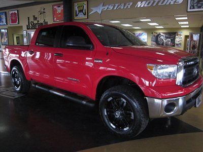 2011 toyota tundra crewmax red custom wheels and tires