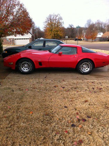 1980 chevrolet corvette l-82 automatic, t-tops, torch red!!