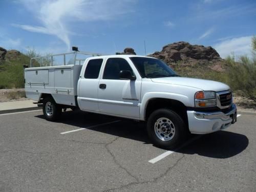 2005 gmc/chevrolet 2500hd ext. cab 4x4 6.0l utility bed