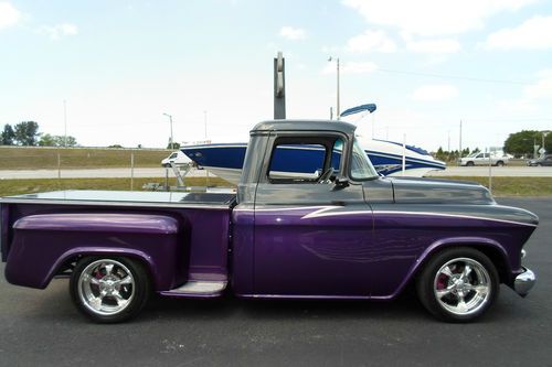 1957 chevy chevrolet short bed pro touring show truck pickup pick up custom