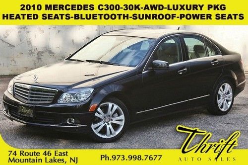 2010 mercedes c300-30k-awd-luxury pkg-heated seats-bluetooth-sunroof-power seats