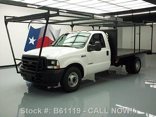 2003 ford f350 reg cab diesel dually flatbed &amp; rack 72k texas direct auto