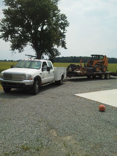 02' f350 crew cab 4x4 7.3 diesel, 14k tag trailer &amp; 75xt case skid steer loader