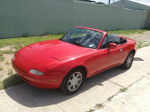 1993 mazda mx-5 miata 5 speed cold air bright red