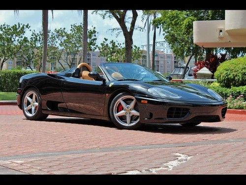 2001 ferrari 360 spider black 6 speed manual daytonas shields service conv