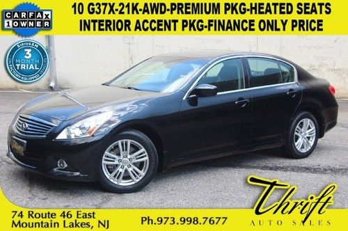 10 g37x-21k-awd-premium pkg-interior accent pkg-heated seats-finance only price