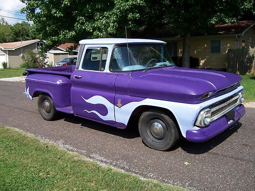 1963 chevy  stepside pickup truck with hot built inline six chevrolet rat rod