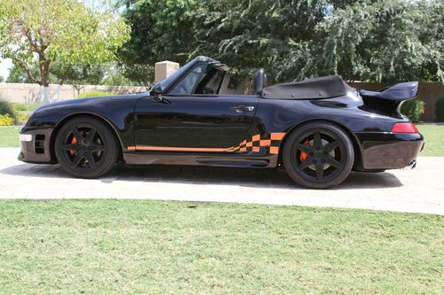 1995 993 porsche c2 cabriolet techart ruf gemballa aero kit black on black