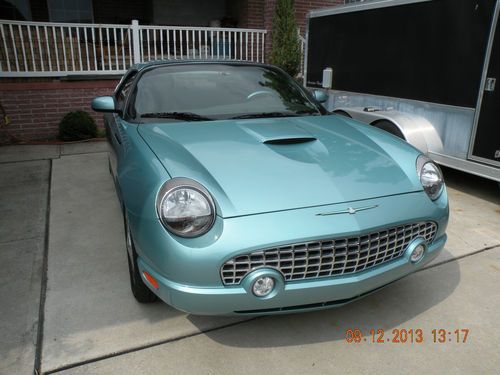 2002 Ford Thunderbird, Turquoise, w/matching interior, 2,500 orig miles. Mint!, image 2