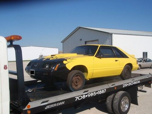1984.5 ford mustang gt hatch yellow black 120k miles shell rolling chassis donor