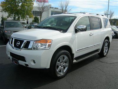 2012 armada platinum 4x4, white/tan, nav, dvd, bose, xm, 3rd seat, 12937 miles