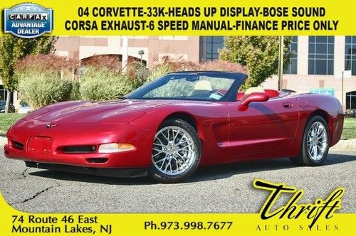 04 corvette-33k-heads up display-corsa exhaust-6 speed manual-bose sound