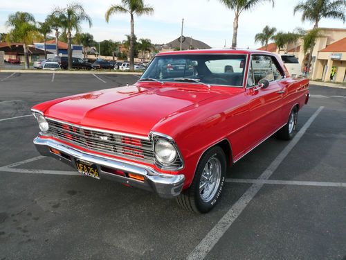Freshly restored torch red 1967 chevy ii nova sport coupe
