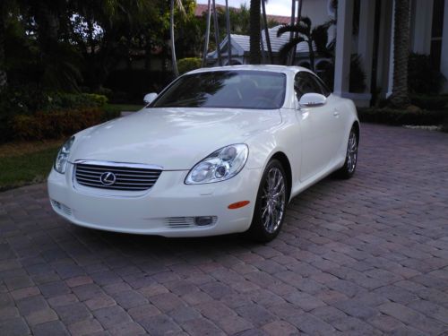 2002 lexus sc430 sc 430 convertible *white/saddle*1 owner*48,000 miles*fl car!!!