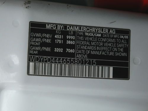 2005 FREIGHTLINER SPRINTER 3500 DUAL REAR WHEELS, 2.7L MERCEDES DIESEL, 92K MIL, image 21