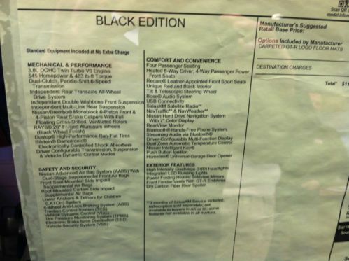 2014 Nissan GTR Black Edition, image 5