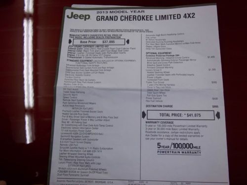 2013 Jeep Grand Cherokee Limited Sport Utility 4-Door 3.6L, image 22