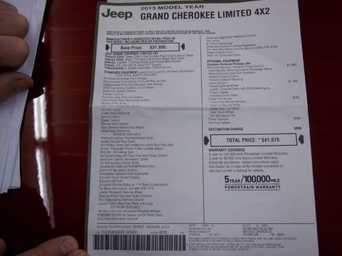 2013 Jeep Grand Cherokee Limited Sport Utility 4-Door 3.6L, image 23