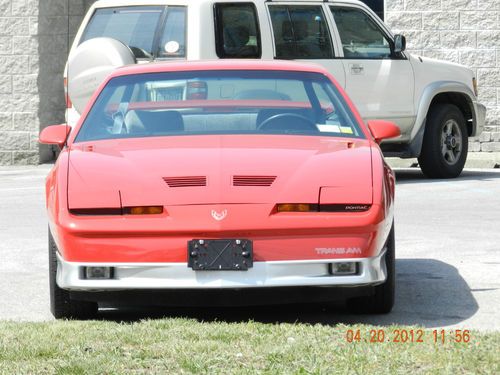 1987 pontiac trans am 14,267 original miles, two tone red/silver