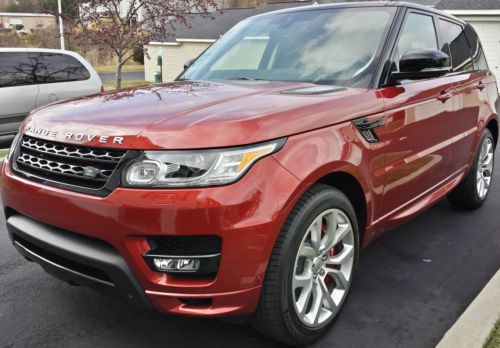 -only 63 miles!!!- 2014 range rover sport autobiography! chile red, black roof!
