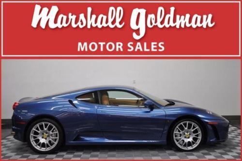 2007 ferrari f430 f1 coupe mirabeau blue beige leather 8,100 miles ceramics tubi