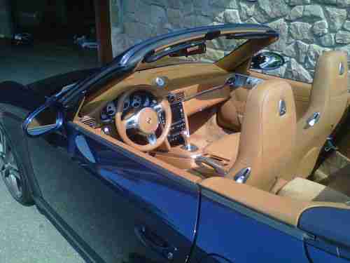 2010 Porsche 911 Turdo Cabriolet Dark Blue Metallic Brown Natural Leather, image 2