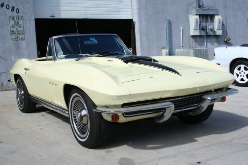 1965 corvette convertible 350ci stinger hood 4-speed knock-off wheels l@@k video