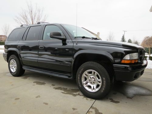 2003 dodge durango slt plus 4x4 v8 leather 3rd row 6cd triple black rust free!!!