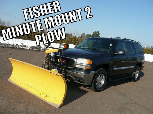 03 gmc yukon slt - leather - sunroof - 3rd seat - 7'6" fisher minute mount plow