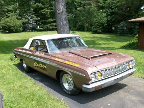 1964 plymouth sport fury convertible race car- 512 keith black block w/trailer