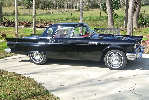 1957 thunderbird 312 4 speed raven black red interior fresh restoration driver