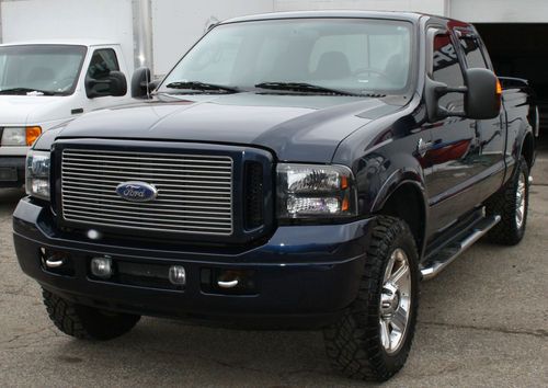 2005 blue ford f-250 harley davidson 4x4 super duty 6.8l triton v10 pickup truck