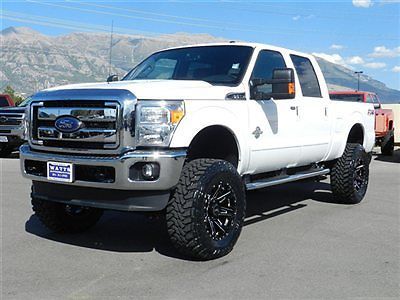 Ford crew cab lariat 4x4 powerstroke diesel custom new lift wheels tires  auto