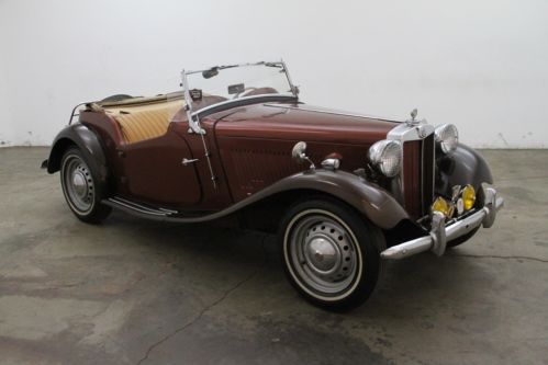 1950 mg td roadster,matching#&#039;s, brown,soft top, side curtains,rear luggage rack