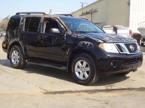 2012 nissan pathfinder 4wd damaged fixer runs! cooling good reverse view camera!