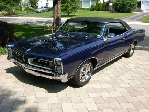 1966 pontiac gto 389 tripower factory air automatic nightwatch blue