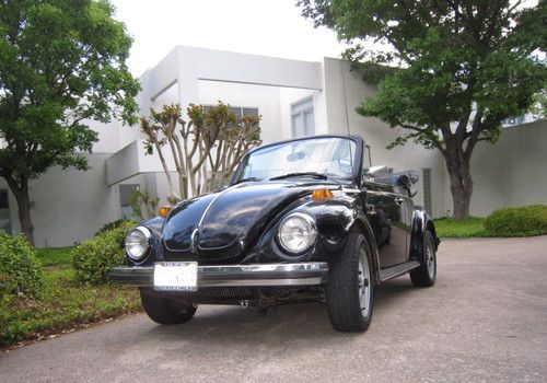 1979 vw beetle convertible ~ black beauty w air conditioning ~ rebuilt engine