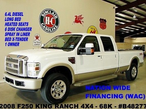 2008 f250 king ranch 4x4,diesel,htd lth,6 disk cd,18in whls,68k,we finance!!
