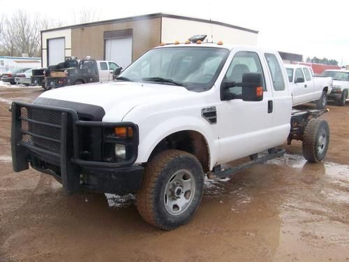 White 2008 ford f350 extended cab and chassis with 60" ca