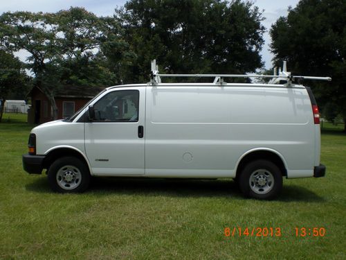 2006 chevrolet express g3500 1 ton v8 cargo utility van w/ ladder racks