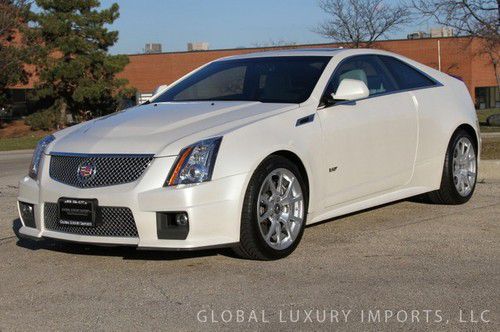 Cts-v supercharged coupe white/gray 1-owner / navigation system/ bose audio