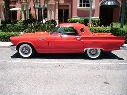 1957 ford classic original red thunderbird convertible w/hardtop 245hp v8 312cid