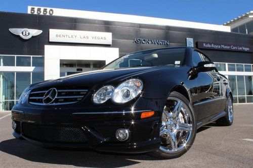 2008 mercedes-benz clk63 amg cabriolet black/stone 19k mi 1-owner clean carfax