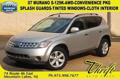07 murano s-129k-awd-convenience pkg-splash guards-tinted windows-cloth interior