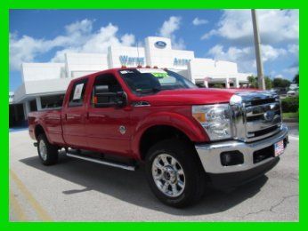 12 certified red 6.7l v8 diesel f350 lb crew cab 4wd *lariat ultimate pkg *fl